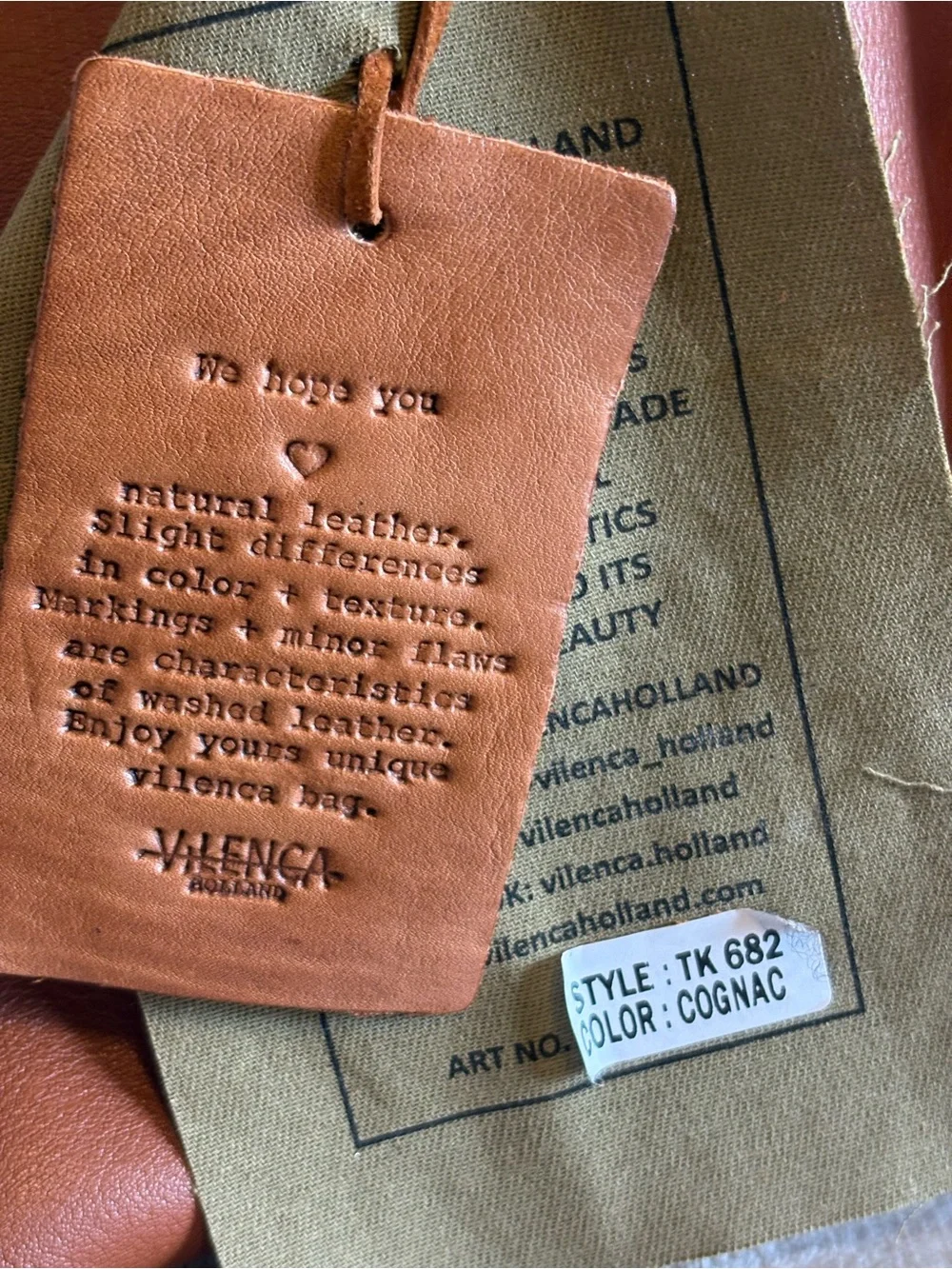 Valenca Italian Leather Tote in Cognac